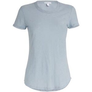 James Perse Soft Slub 100% Cotton Curved Hem Tee